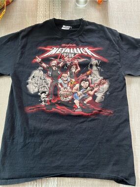 Gildan Black T-Shirt with Red Accent
